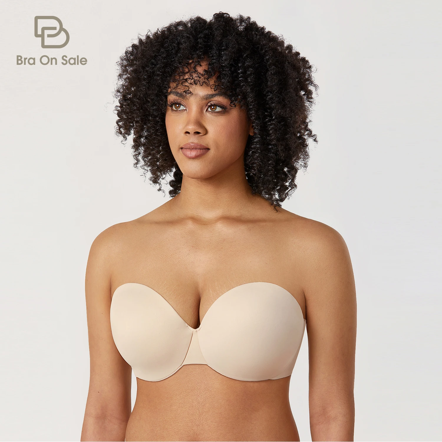 

Women's Plus Size Multi-way Smooth Invisible Strapless Bra Padded Underwire Anti slip