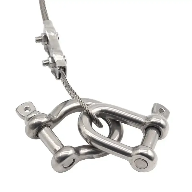 1Pcs D-Type Or Bow Shape Shackle High Quality 304/316 Stainless Steel Load Shackle Chain Rope Connect Buckle Size M4-M32