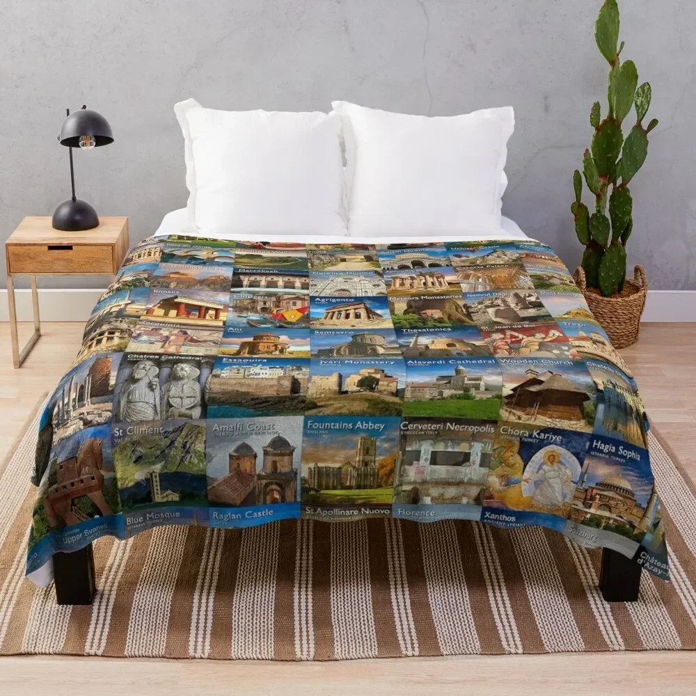 

UNESCO World Heritage Sites Throw Blanket Travel Thermals For Travel heavy to sleep Blankets