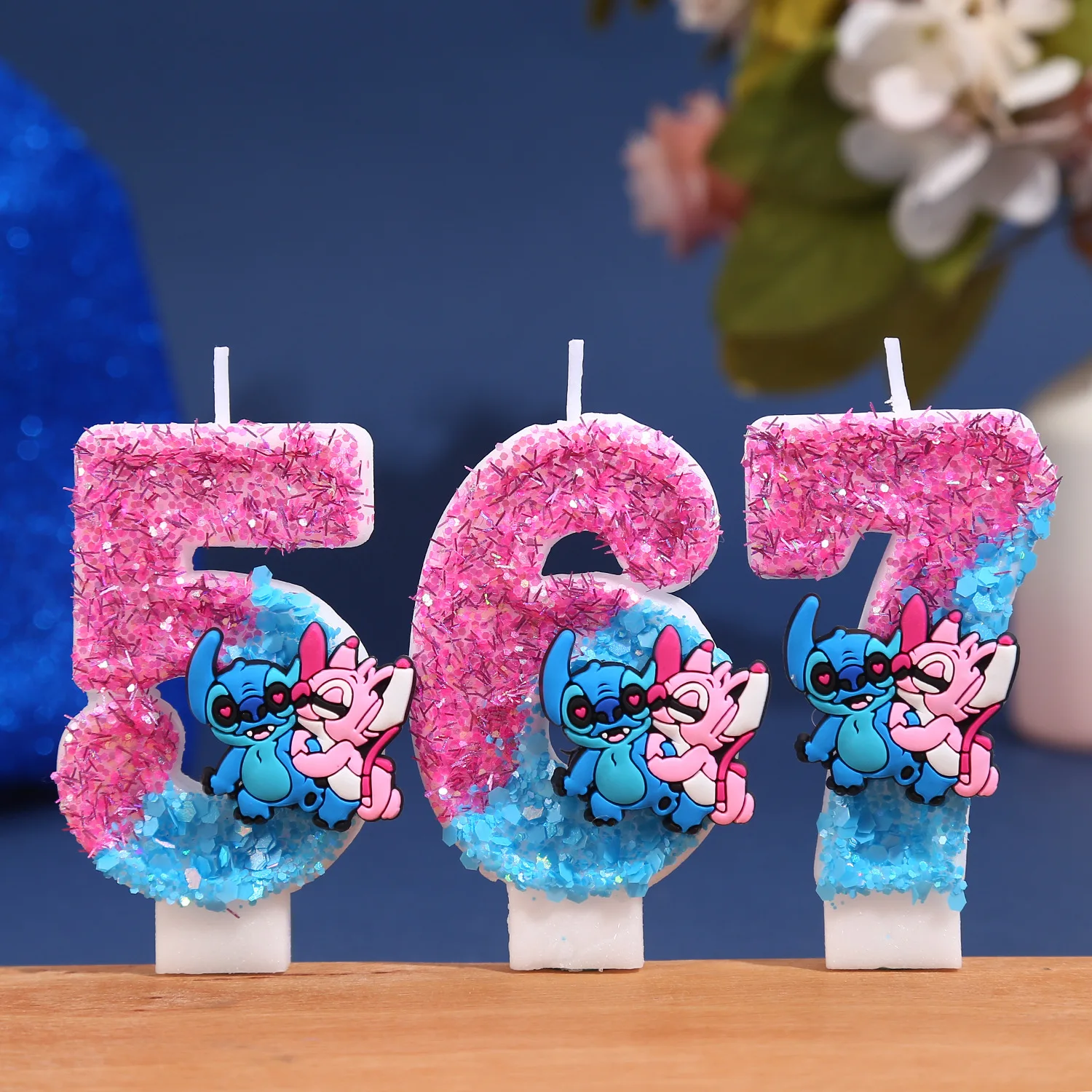 Digitale Geburtstagskerze Handgefertigt Kindergeburtstag Party-Dekoration Pailletten-Digitalkerze für Kuchen