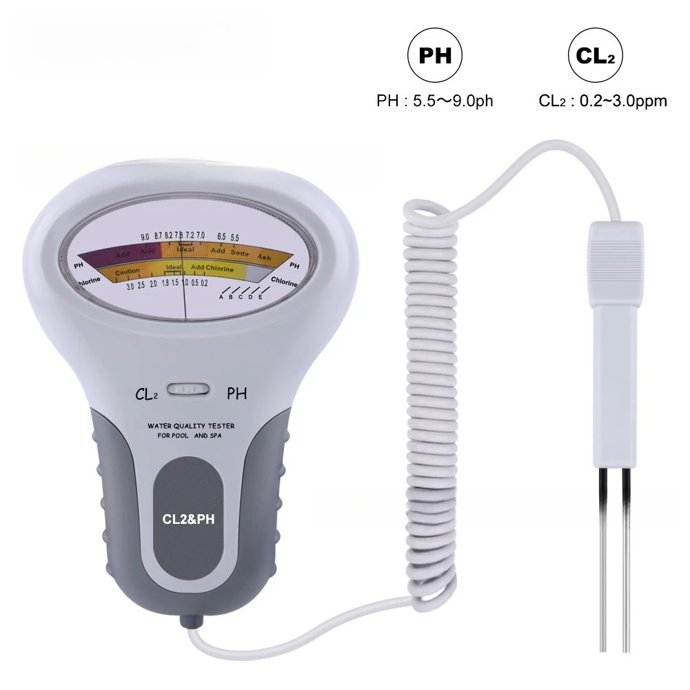 PC102 Swimming Pool Residual Chlorine Detector 2-in-1 CL2 & PH Test Pen