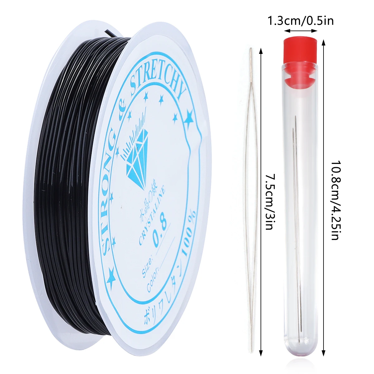 

8mm 10mm 12mm Transparent Strong Elastic Round Crystal Beading Thread Cord Rubber Cord for DIY Necklace Bracelet Beads String
