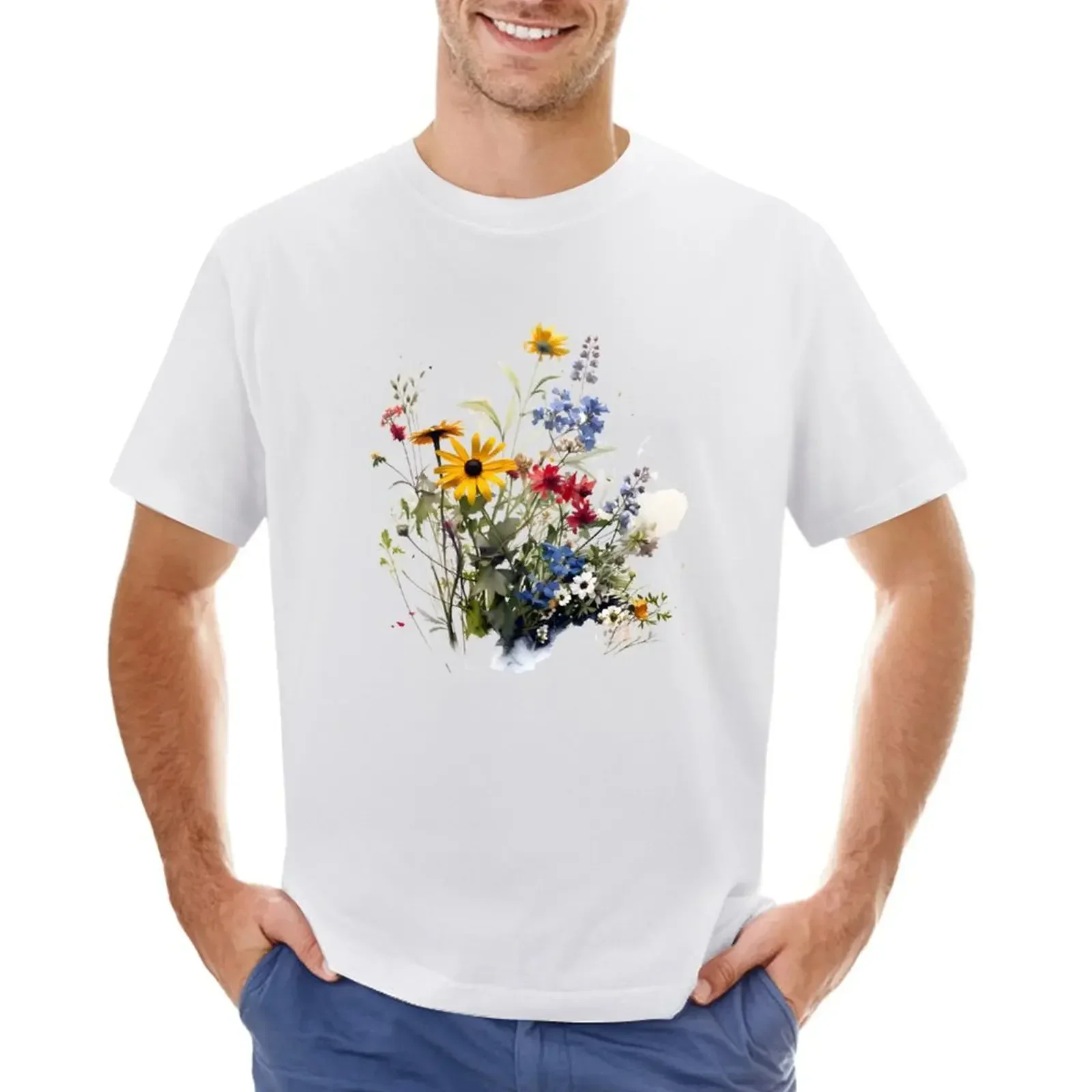 Wild Flowers Botanical Flower Nature T-shirt sports fans boys animal print shirts graphic tees clothes for men