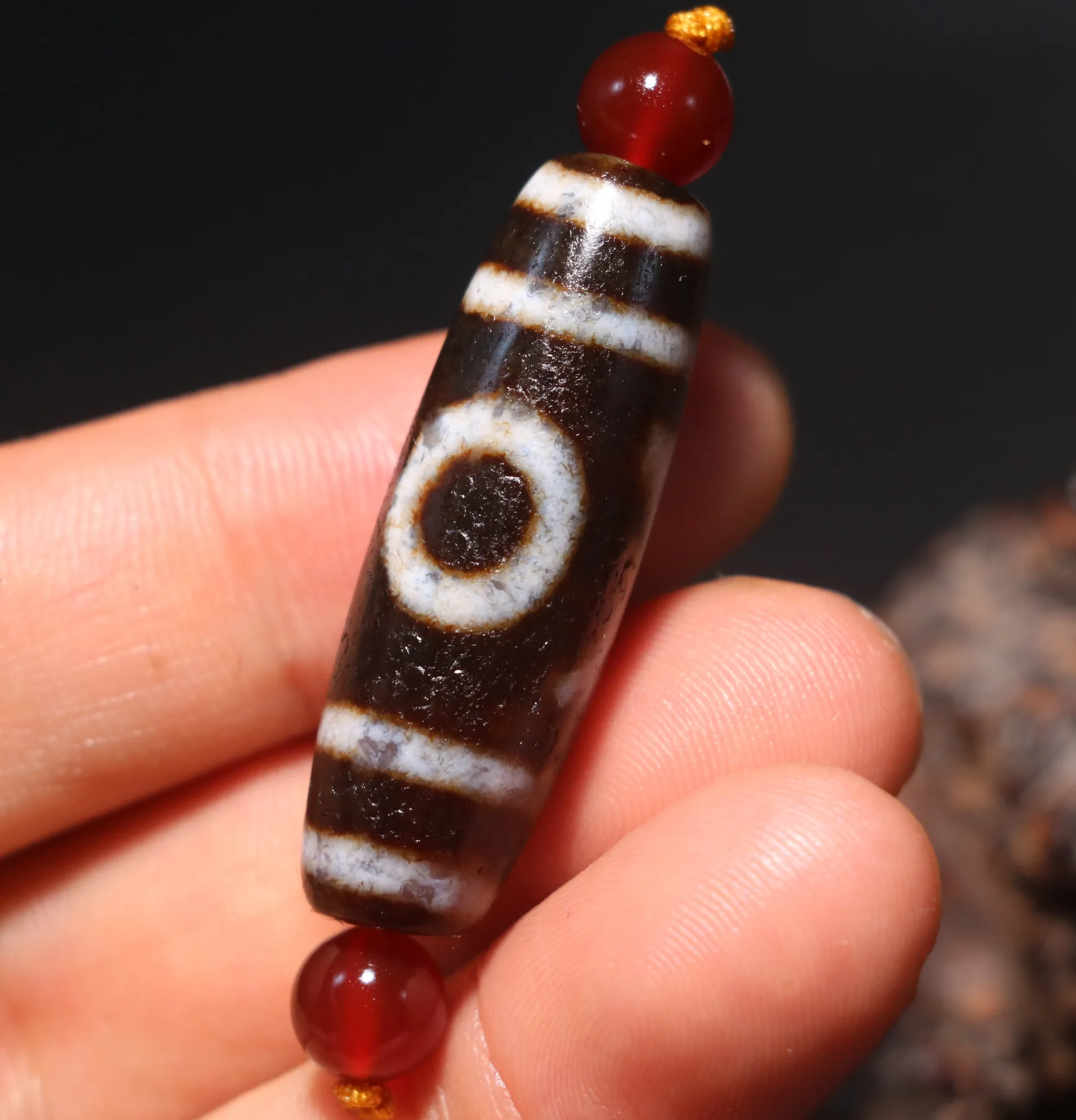 Magic Power Energy Tibetan Old Agate Harmonious Heaven&Earth dZi Bead Amulet Fit For Making Bracelet  Timestown Sauces