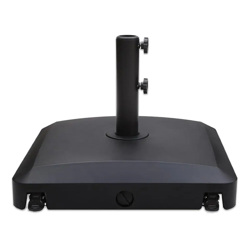 

99 Lb Heavy Duty Water Fillable Rolling Base Stand With Wheels For Patio Outdoor Market Table Umbrella, Black