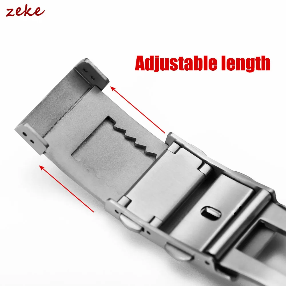 316L Stainless Steel Watch Clasp 14/16/18/20/22mm Adjustable Watch Button Matte Silver Extendable Metal Buckle Watch Accessories