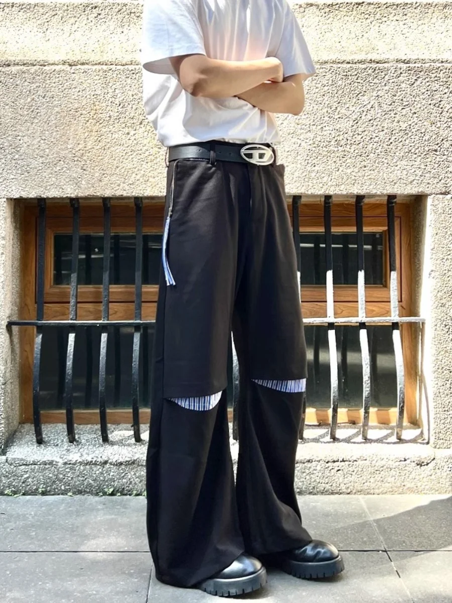 

Свободные мужские повседневные брюки в полоску в американском стиле ретро, прочные универсальные повседневные брюки Blade Ape