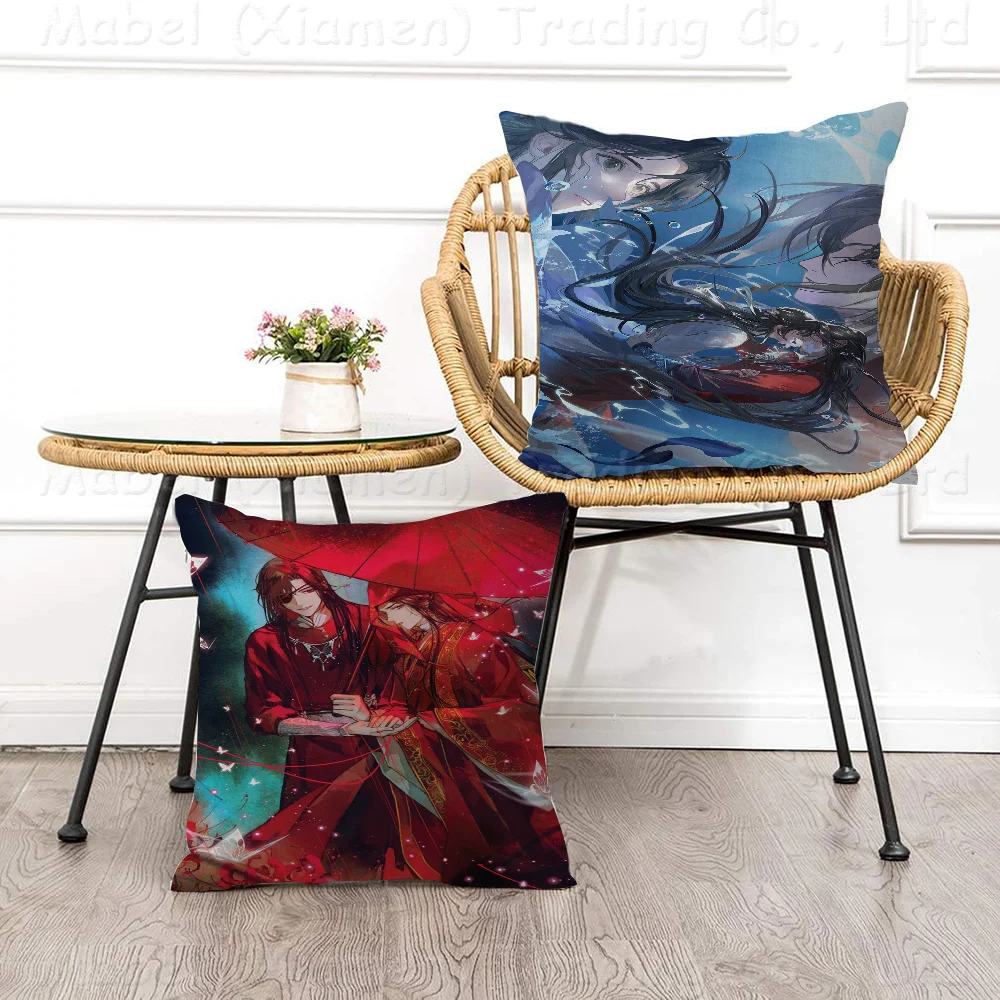 BL Anime Heaven Official's Blessing Hua Cheng Xie Lian Personalized Picture Text Home Decorative Pillows Household Gifts 45x45cm