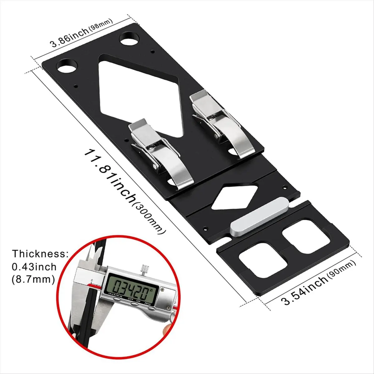 

A78I Track Saw Square Guide for Guide Rail,CNC 90 Degree Right Angle Guide with Edge Support, for , Black