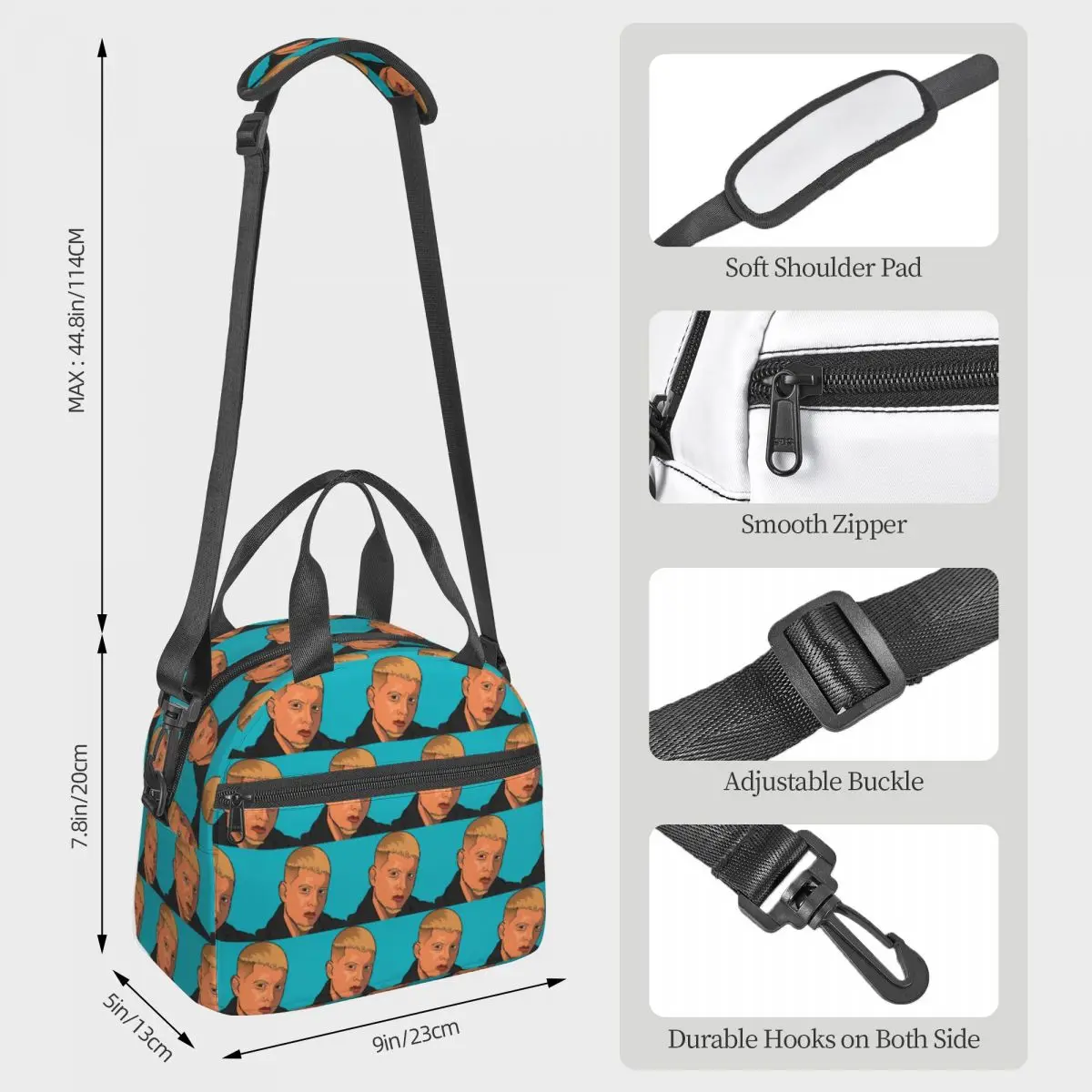 PLK RAPPER Poster Insulated Lunch Bag for Kids School Cooler Thermal Box Tote Portable Lunch Boxes