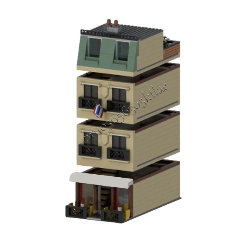 1285 PCS 하우스 스트리트 파리지앵 카페 리마스터드 MOC 맞춤형 모듈식 빌딩 블록 어린이 기술 브릭 DIY 조립 장난감 선물