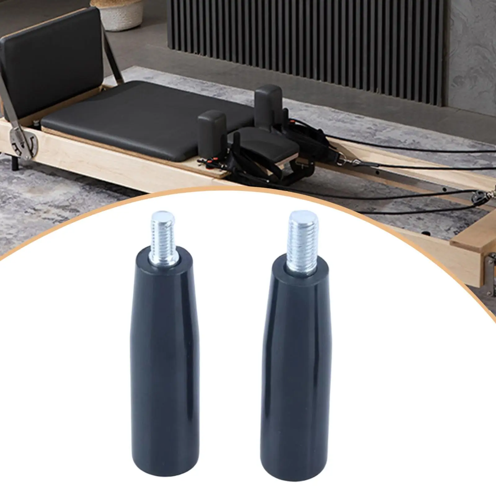 

2 шт. веревочные стойки M10 с резьбой, обновленный глянцевый черный пилатес, детали машины-реформера, держатель веревки для тренировки живота, домашний тренажерный зал