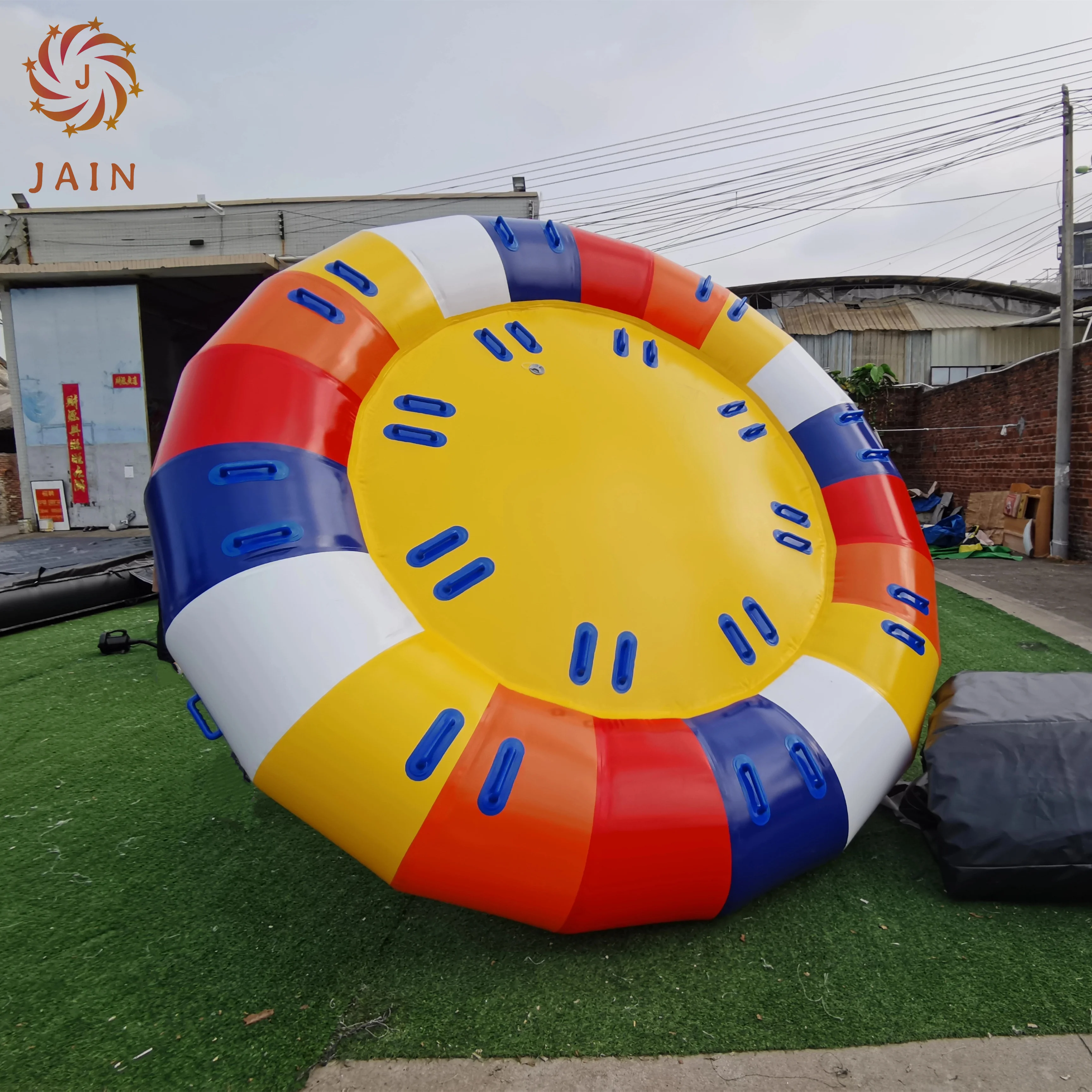 Commercial 10FT Inflatable Gyroscope For Water Games Inflatable Spinning Crazy UFO With Pump for Adult and Kid
