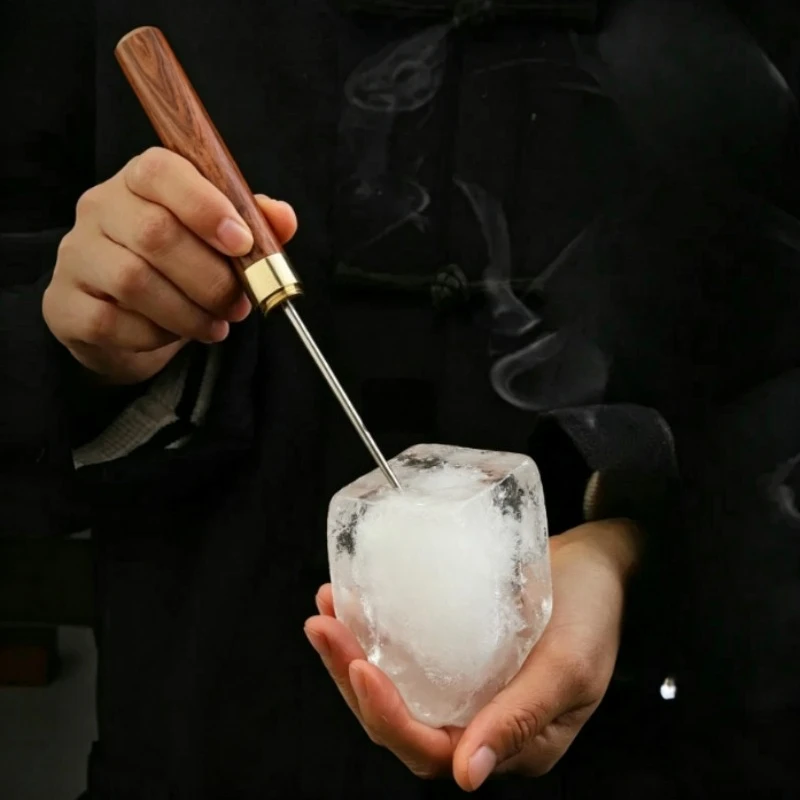Stainless Steel Ice Pick with Wooden Handle and Sheath Kitchen Tool  Home Ice Crushers Ice Cone Bar Bartender Tool Kitchen Tool