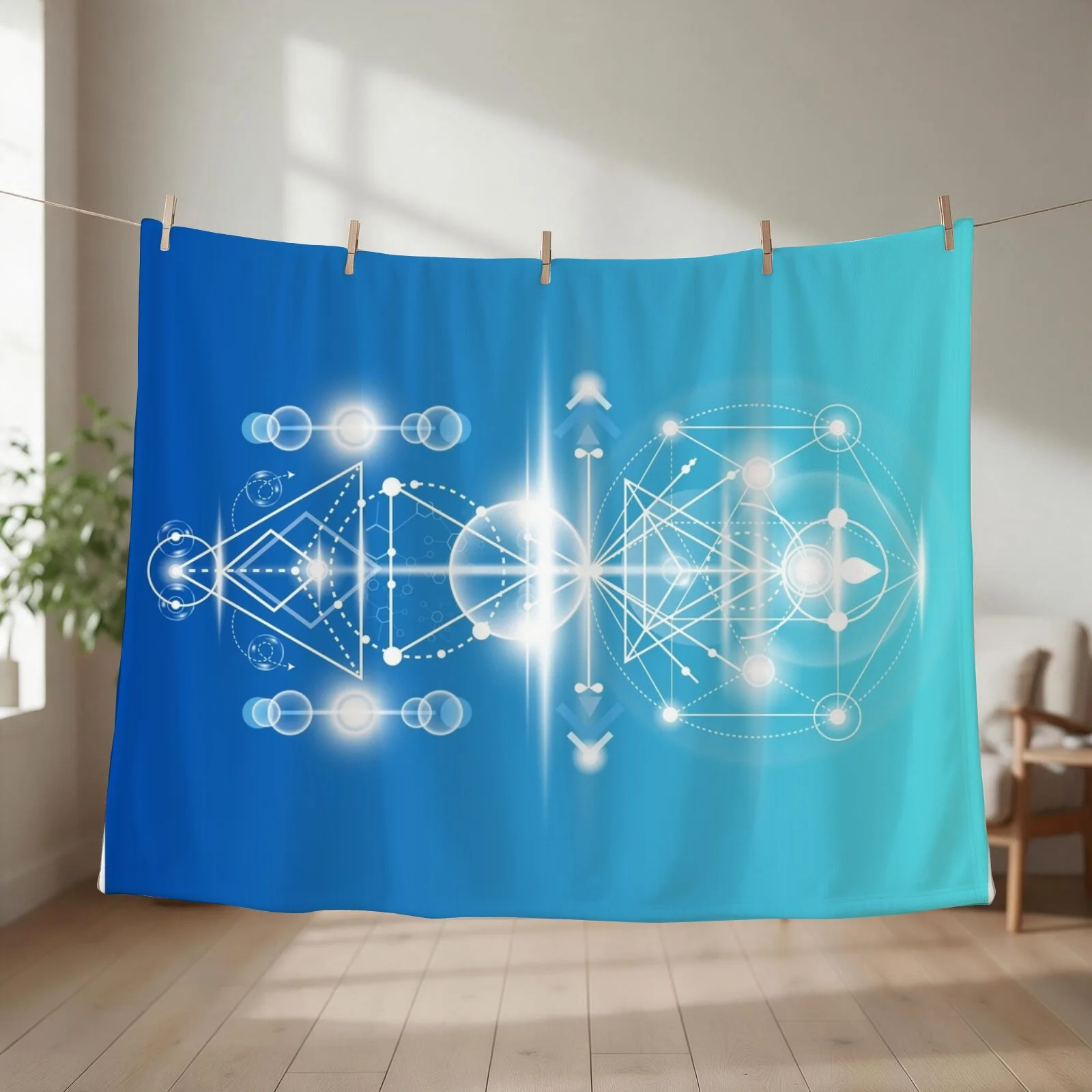 Copie de Resonance diagram - WATER Throw Blanket couch cozy soft plush fuzzy picnic outdoor blanket