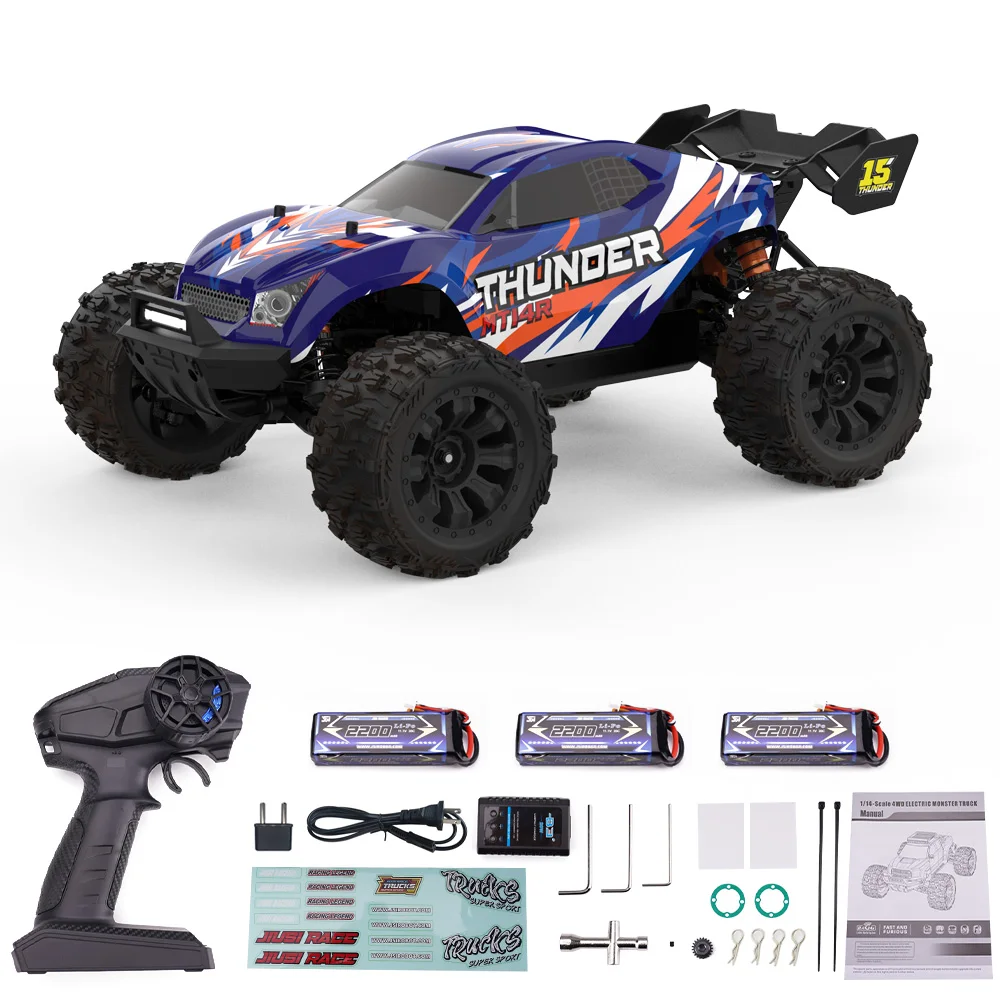 

JIUSI MT14R 1/14 RC Racing Car 3S 35C 2200mAh 80km/h Brushless Motor 2.4G Remote Control 4WD Off-road RC Trucks Toys