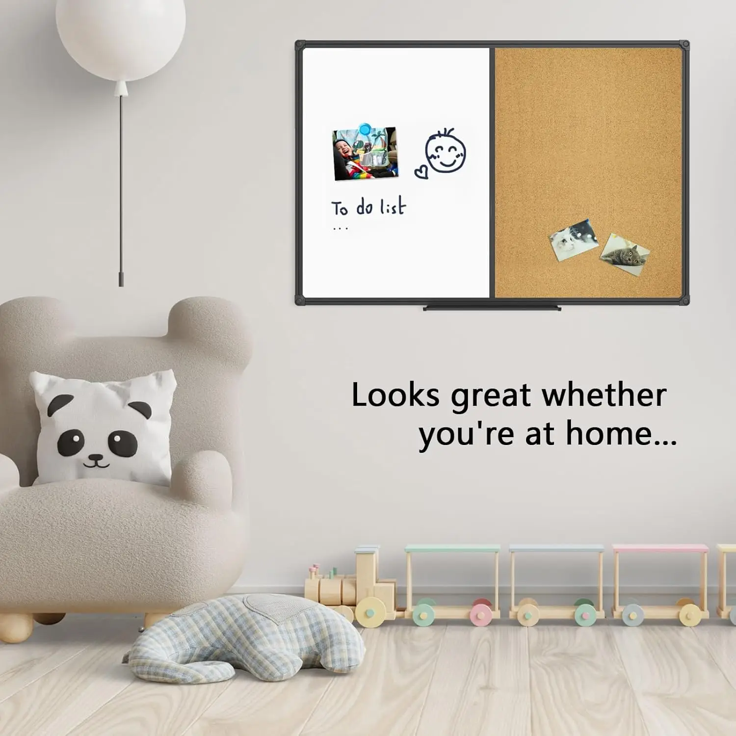 مجموعة سبورة بيضاء مغناطيسية مقاس 48 × 36، إطار من الألومنيوم الأسود مثبت على الحائط للمكتب والمنزل والمدرسة #6