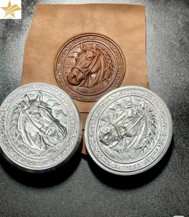 Custom Design 3D Horse Head Leather Stamp Tool ,Leathercraft Embossing Plate Mold for Saddle Wallet Belt Bag Carving Press Mold