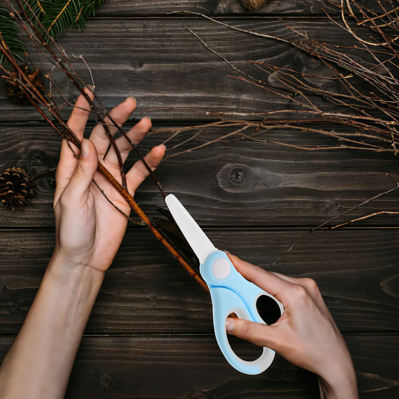 

Garden Pruning Shear Set Ceramic PP Lightweight Ergonomic Handle Portable Branch Accessories Gardening Tools Scissors Kit