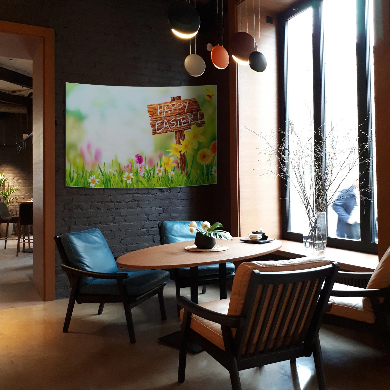 

Easter Flower Backdrop Vinyl Photography Scenic Hanging Cloth For Photo Booth Wall Decor Party Dessert Table Background