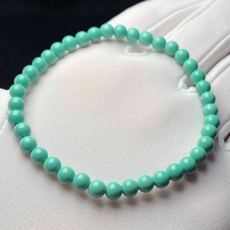 

High Porcelain 4mm Material Turquoise Round Bracelet Single Multi Circle Small Bead Chain