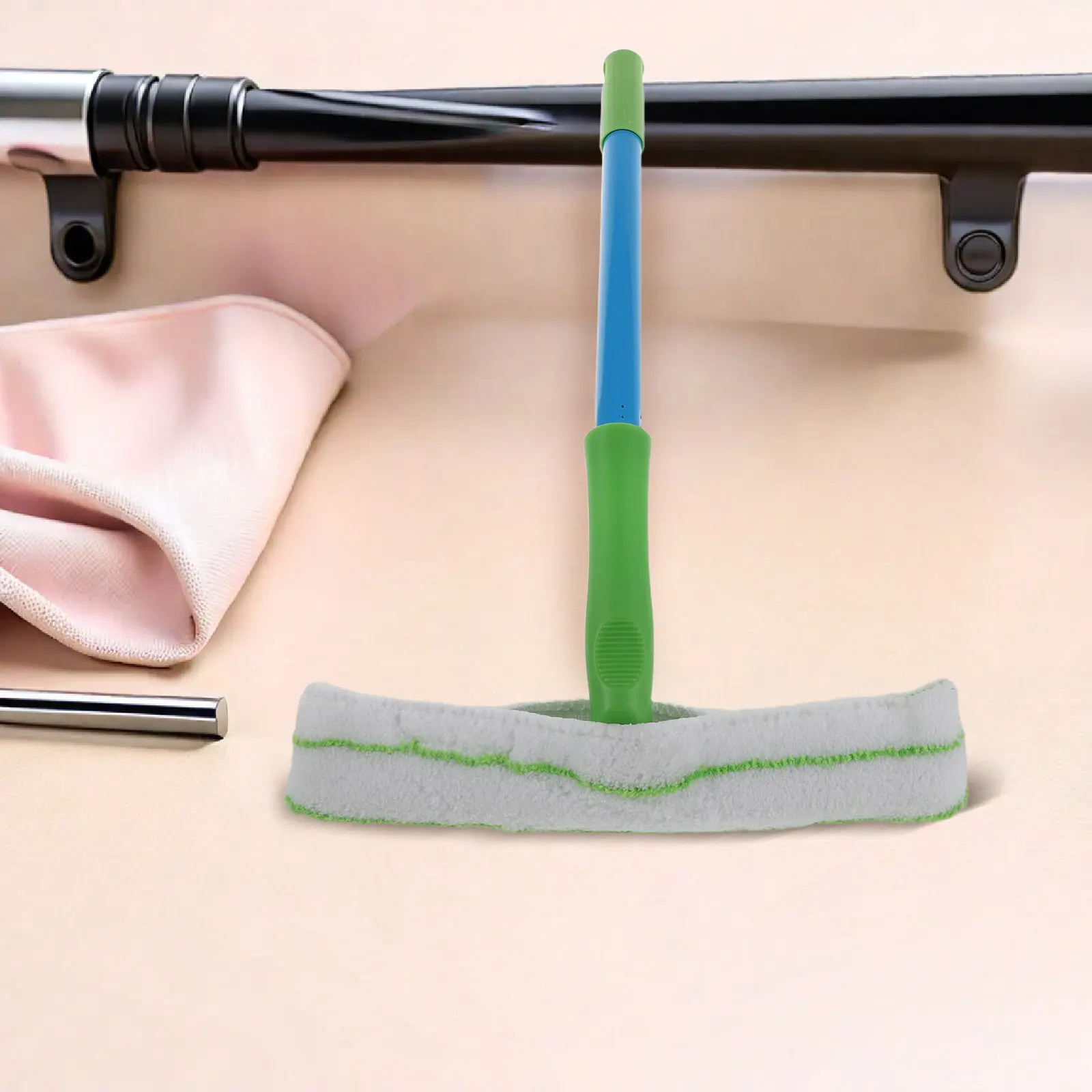 2Pcs Car Cleaning Cloths Microfiber Scrubber Mop Kit Wide Window Squeegee Reusable Car Interior Detailing Supplies Auto Care