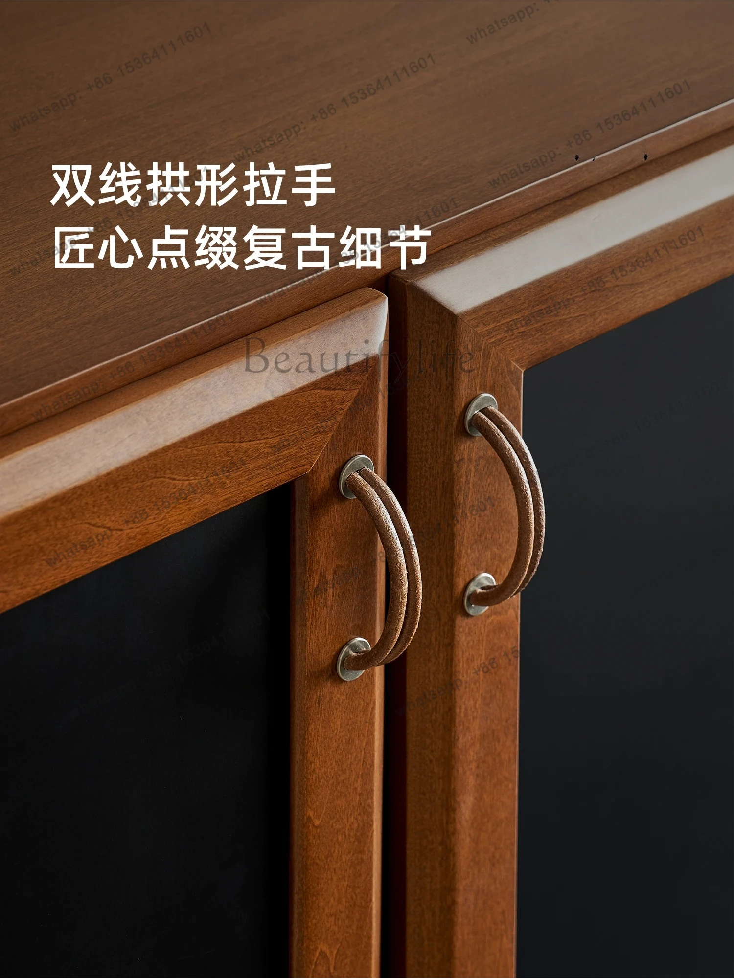 Hidden Corner Edge Cabinet Solid Wood Color Matching Retro Simple Living Room Home Storage Designer TV Cabinet