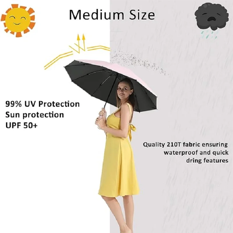 UV resistant automatic folding umbrella suitable for wind,rain and sunlight UPF 50+windproof outdoor travel sunshade umbrella