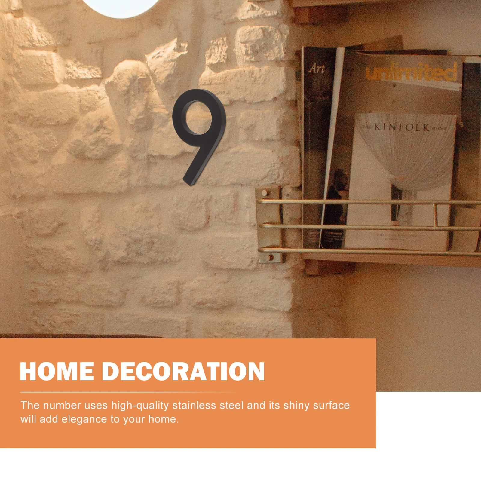 

Number Decorative Door Sign Acrylic Metal Corridor Identification Mailbox Address Plaque Street Room Gate Marker