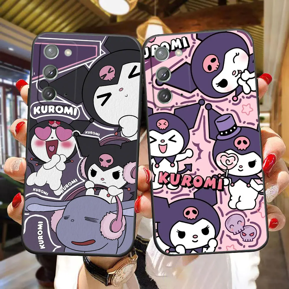 Cartoon Kawaii K-Kuromi Phone Case For Samsung Galaxy A02S A03S A04E A05S A10E A10S A50 A70 M23 M53 NOTE 10 20 Case Funda Shell