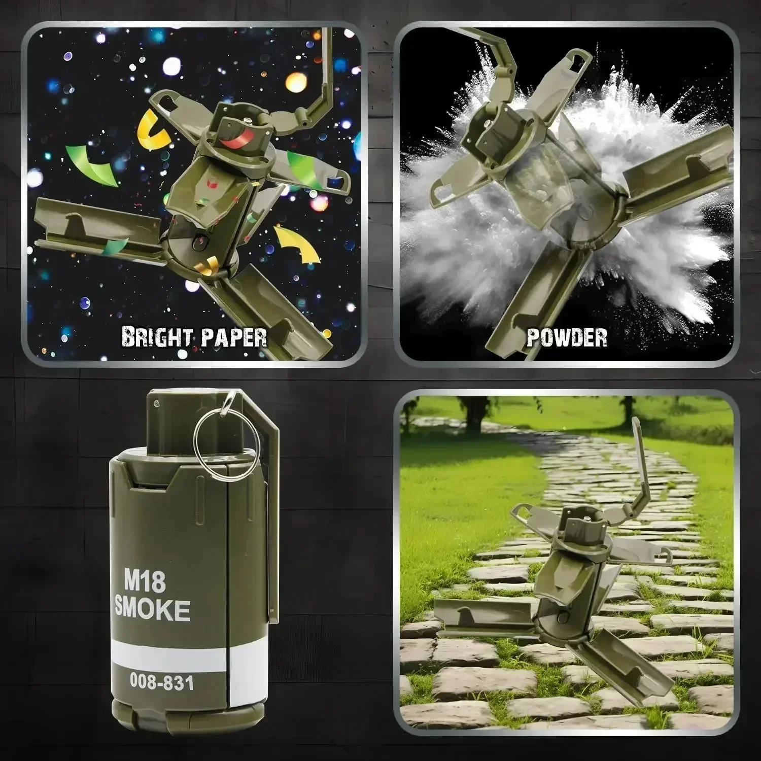 LTactical الادسنس قنابل يدوية M18 الدخان المياه نموذج قابلة لإعادة الاستخدام هلام المياه الكرة الألوان لعب معركة لعبة الرياضة في الهواء الطلق