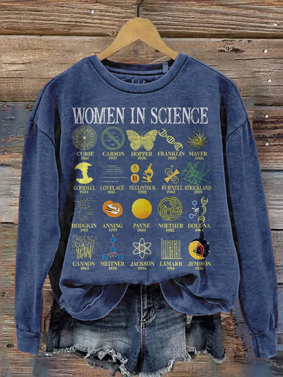 Women In Science Casual Print Sweatshirt 3D Printed Women Pullover