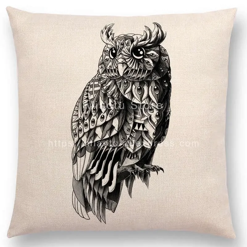 Ornate Brave Animals Totems Free Beast throw pillow cover with short plush print for living room sofa decoration cushion cover