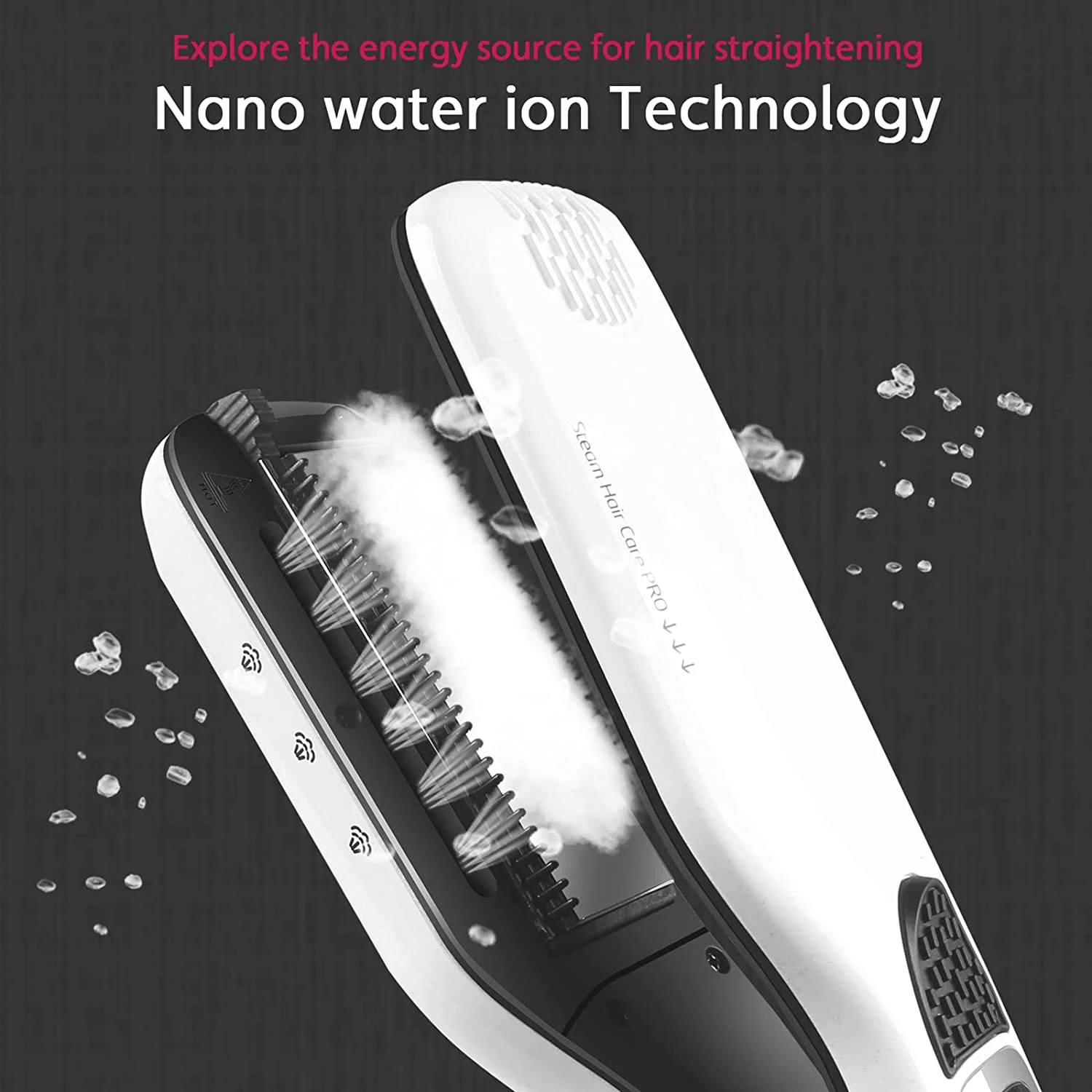 Steam Hair Straightener Brush Ceramic Flat Iron Professional Hair Straightening Iron Comb Electric Hair Crimper Heating Comb