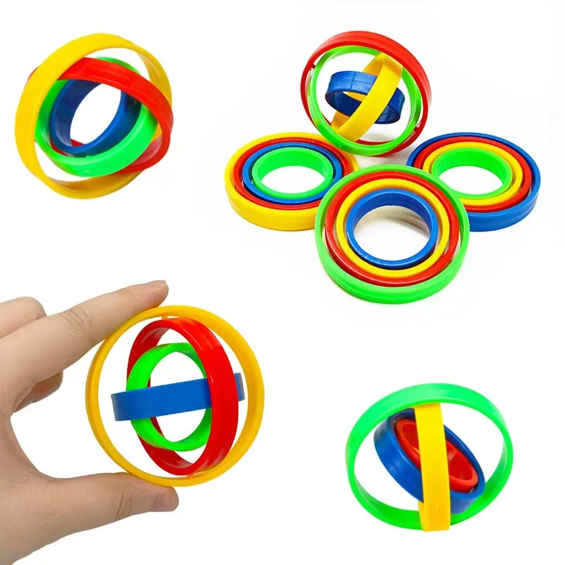 12PCS Infinite Flip Fidget Spinner Finger Gyro Toys For ADHD Anxiety Children Carnival Prizes Birthday Party Favors Gifts