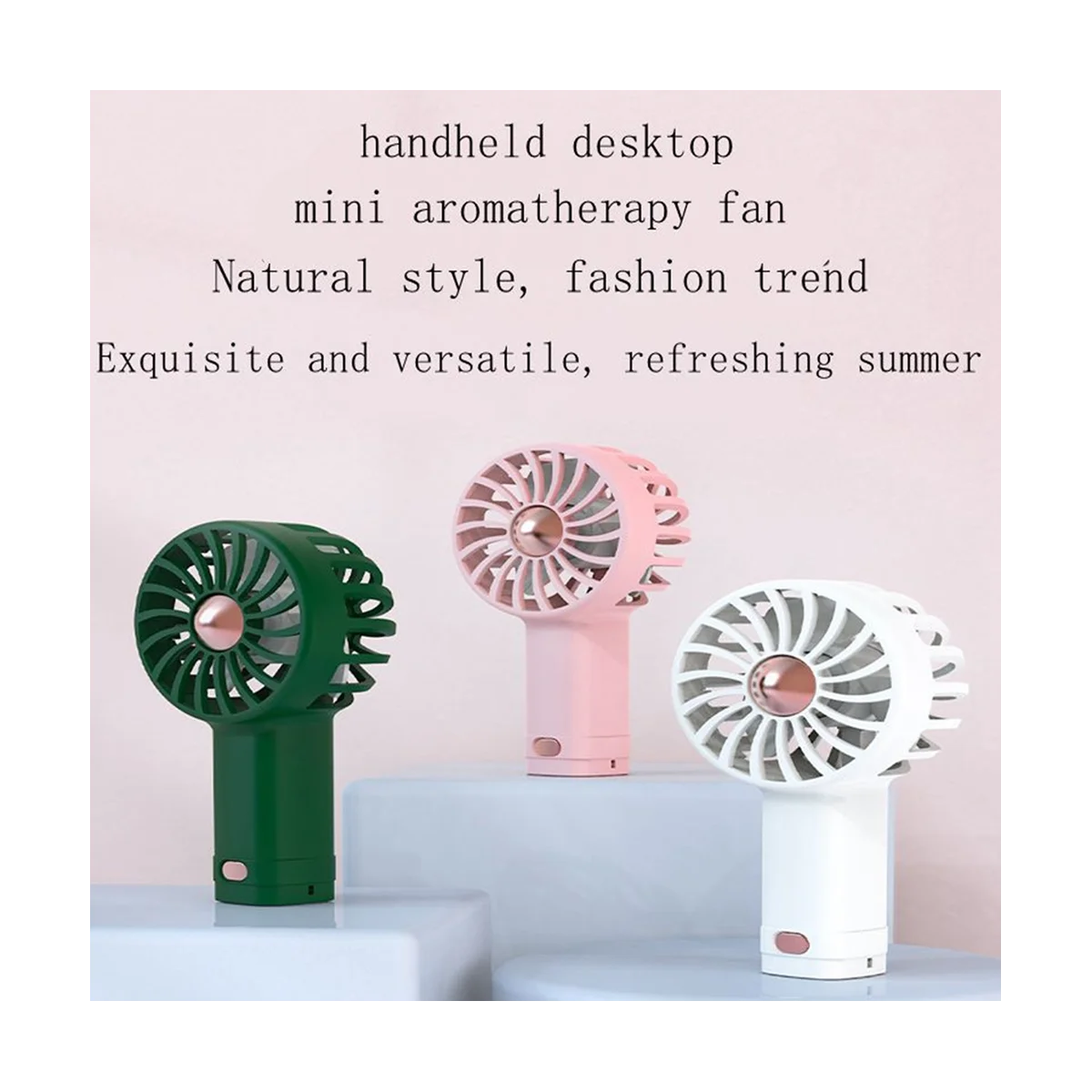 Mini ventilador de mano, ventilador pequeño de aromaterapia fresco, aromaterapia integrada, carga USB, ventilador pequeño silencioso, ventilador pequeño de energía eólica C