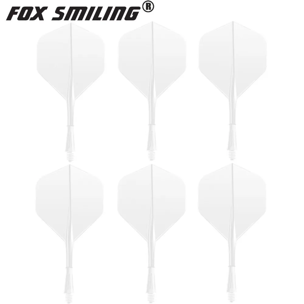 FOX SMILING 6pcs Dart Flight Durable Anti-fall Professional Dart Flights Shaft 2BA Screw Soft In-one