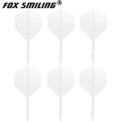 FOX SMILING 6pcs Dart Flight Durable Anti-fall Professional Dart Flights Shaft 2BA Screw Soft In-one