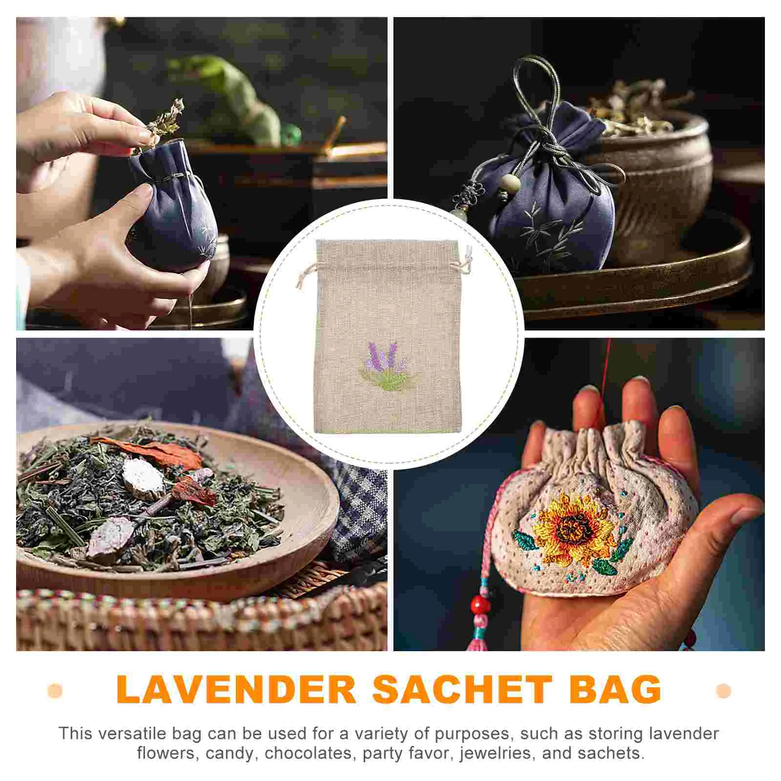 10 pezzi bustine vuote bustine borsa da imballaggio portatile borse da imballaggio fiori secchi lavanda profumo sacchetto da viaggio tote lino appeso