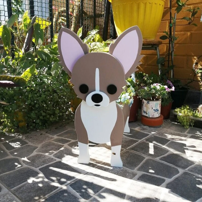 Dog Shaped Flower Pot Garden Plant Container Holder Bulldog Poodle Corgi Pots Outdoor Decorate DIY Plastic Indoor Home Ornaments