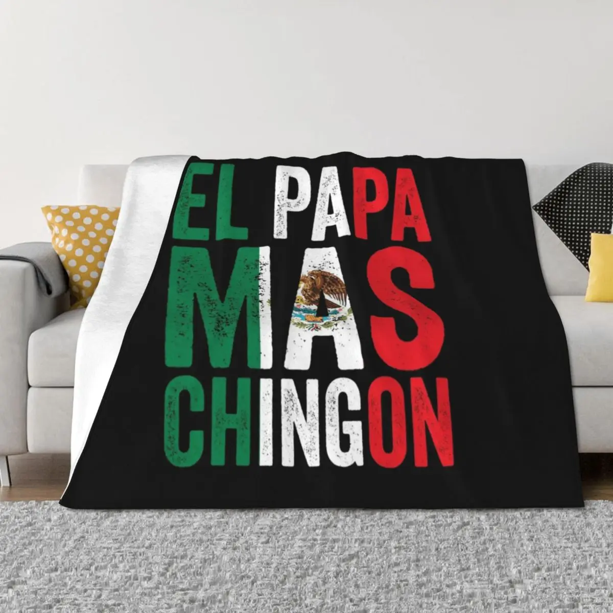 

El Papa Mas Chingon - Mexican Dad And Husband Throw Blanket Furry Blankets For Bed Multi-Purpose Blankets