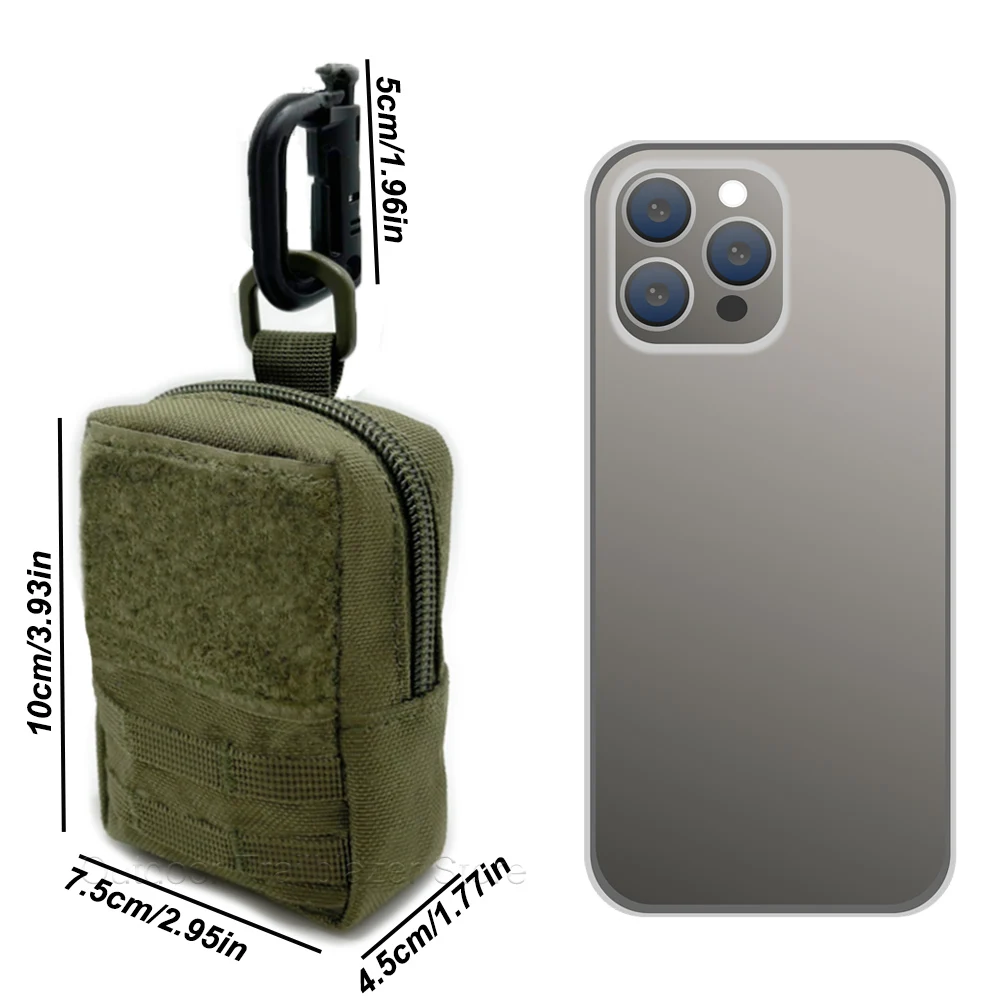 Taktische Mini-MOLLE-Tasche, kompakte Mehrzweck-EDC-Batterie-Zigarettenetui-Kartenhalter-Gürteltasche für Jagd, Trekking, Laufen, Camping – Detail 4
