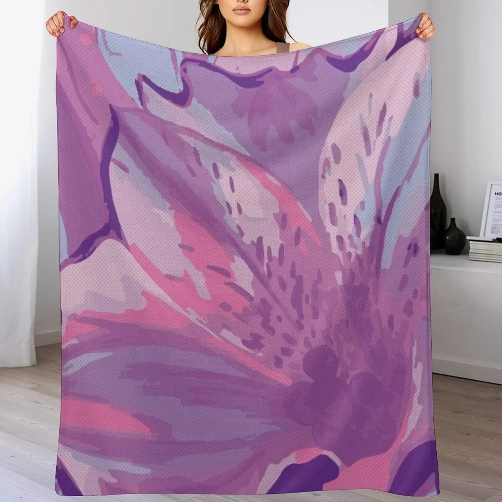 

Bright Purple Flower Bloom Throw Blanket Sleeping Bag for sofa Bed Fashionable Thermals For Travel Blankets
