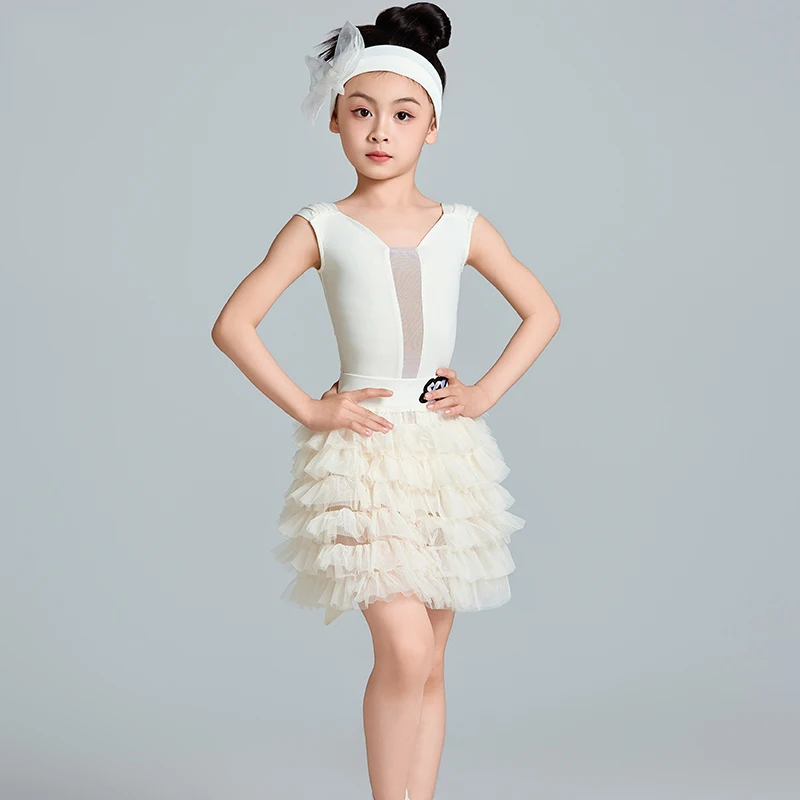 

Модные платья для соревнований по латинским танцам для девочек, детская танцевальная одежда для выступлений, детский костюм для латинских танцев, SL12681