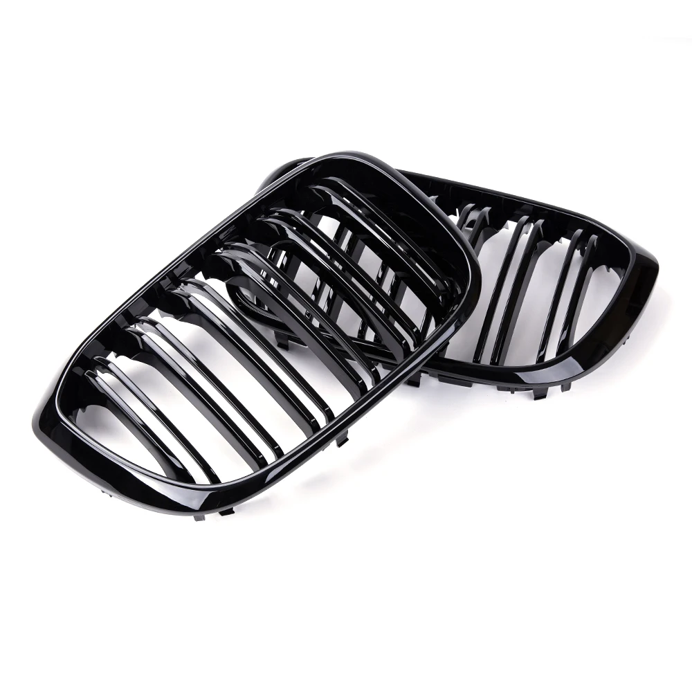 

1 Pair For BMW G01 G02 G08 X3 X4 2017-2021 Front Grille Kidney Grill Racing Grills Double Slat Gloss Black Auto Accessories