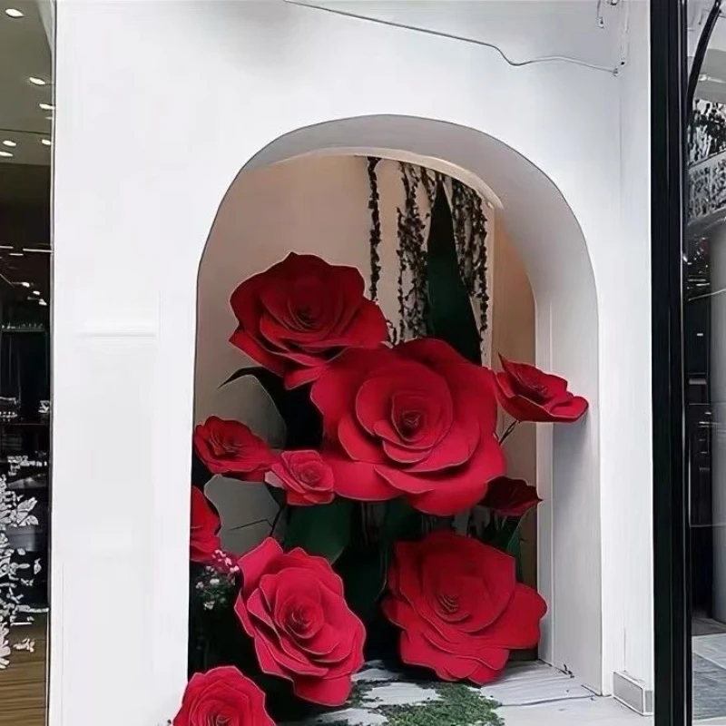 

Simulation giant rose shop door window decoration commercial beauty Chen