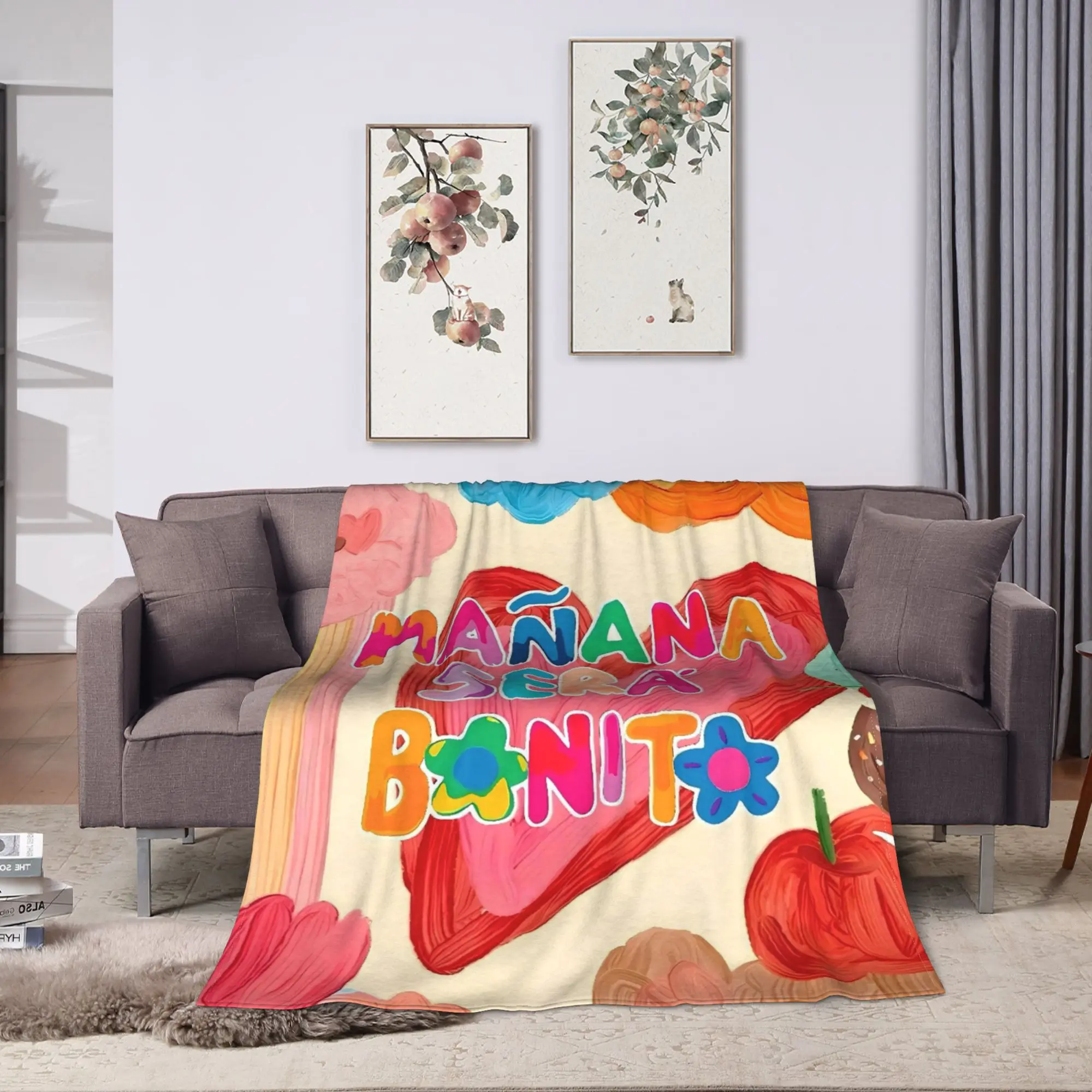 Manana Sera Bonito Karol G Blanket  Warm Funny Plush Throw Blanket For Couch Chair Sofa Bed Travel Office Bedspread Bed Cover