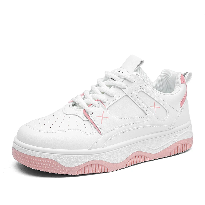 Sneakers bianche per ragazze studenti piattaforma scarpe grosse scarpe da Tennis Casual da donna carine traspiranti