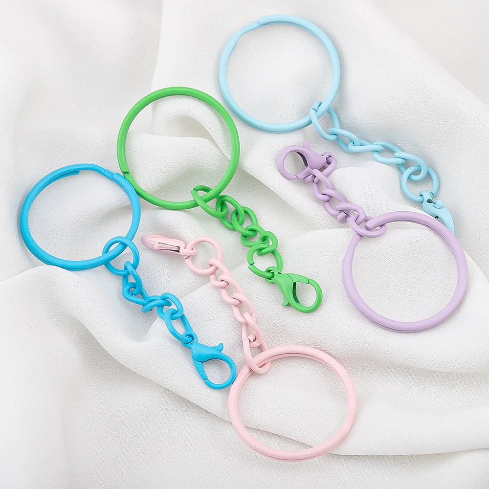 10 Stück bunte Schlüsselanhänger aus Legierung mit Karabinerverschlüssen für DIY-Schlüsselanhänger, Taschenanhänger, Schmuckherstellung, Zubehör – Detail 5