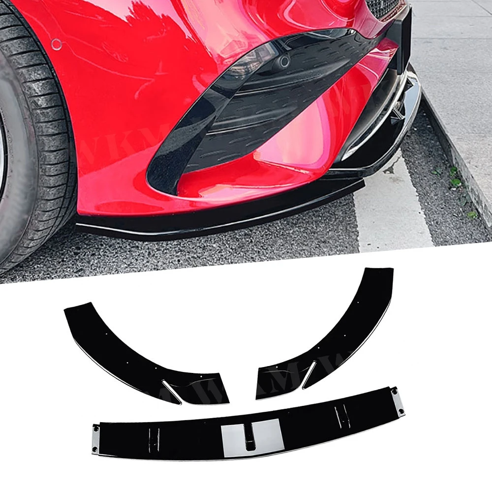 

3PCS Front Bumper Lip Spoiler Front Lip Chin Apron Diffuser Bodykit For Mercedes Benz A Class W177 A180 A200 A35 AMG 2023+